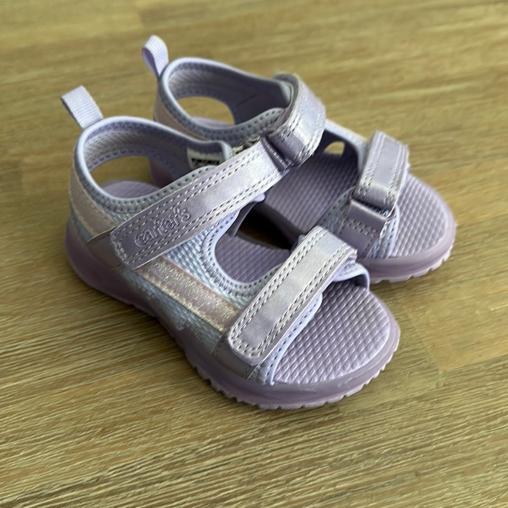 Kids Lilac Sparkle Adjustable Sandals